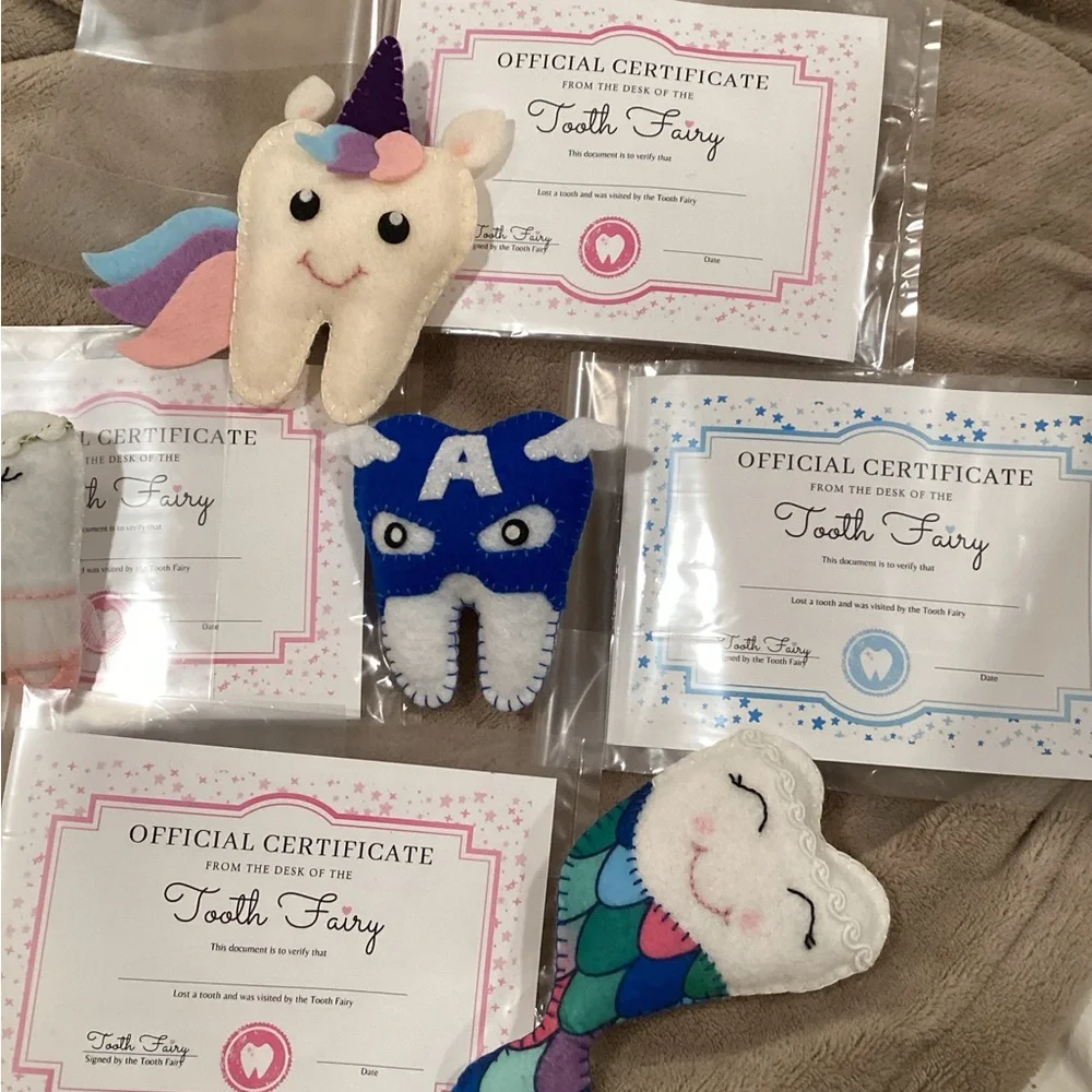 Handcrafted Tooth Fairy Pillows CHOOSE ONE w/ certificate - Picture 3 of 10